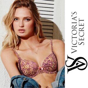 Victoria's Secret | Purple Paisley Body By Victoria "Lined Demi" Bra | Size 32C